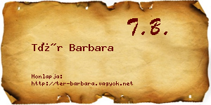Tér Barbara névjegykártya